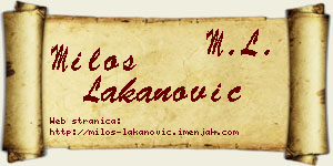 Miloš Lakanović vizit kartica
